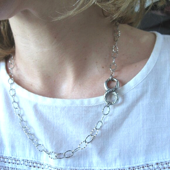 Large Eternity Stainless Steel Necklace - Picture 7 of 10